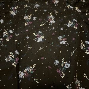 Express slim black dress shirt with floral design